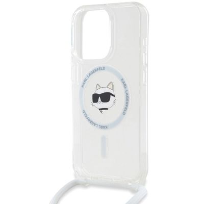 5. Karl Lagerfeld IML Choupette Head & Cord MagSafe Hülle für iPhone 14 Pro – transparent