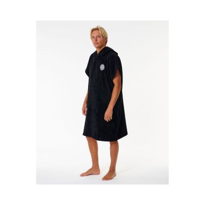 2. RIP CURL Logo Kapuzenhandtuchponcho Schwarz