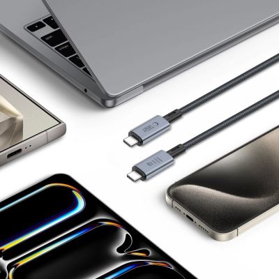 5. Tech-Protect UltraBoost Max USB-C 4.0 / USB-C 4.0 PD-Kabel 240 W 8K 40 Gbit/s 1 m – Grau