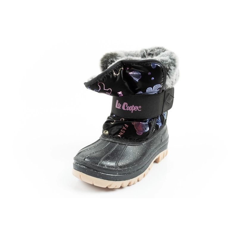 3. Lee Cooper Winterstiefel Kinder isolierte Schneestiefel für Mädchen Schwarz