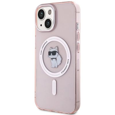 2. Karl Lagerfeld IML Choupette MagSafe Hülle für iPhone 15 – Rosa