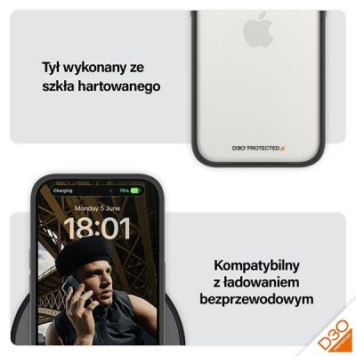 5. Militärzertifizierte PanzerGlass ClearCase iPhone 15 Pro Hülle – Transparent und Schwarz