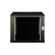26. Digitus Unique 19" 9U Rackmount-Netzwerkschrank, 600x600 mm, Glastür, schwarz, ungeteilt, montiert, 100 kg