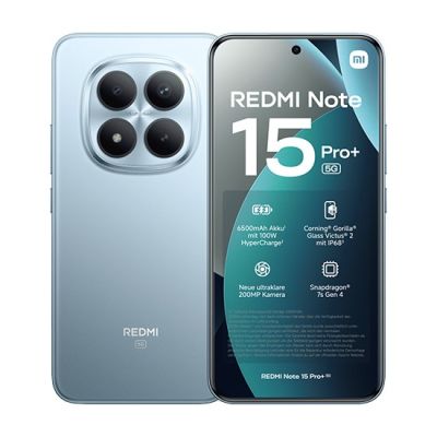 11. Xiaomi Redmi Note 15 Pro+ Gletscherblau - 5G 17,4 cm (6,83") 12 GB 512 GB 6500 mAh Blau