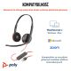 89. Poly Blackwire 3220 Stereo USB-C Headset (schwarz) + USB-C/A Adapter (Großpackung) 8X2J9A6