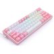 6. REDRAGON K616 Fizz Pro Tastatur, weiß/rosa, USB + Funk + Bluetooth, Rosa, Weiß
