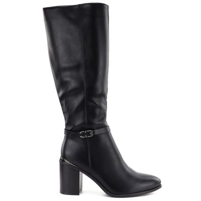 2. Damenstiefel mit Blockabsatz, schwarz, Sergio Leone KZ-08