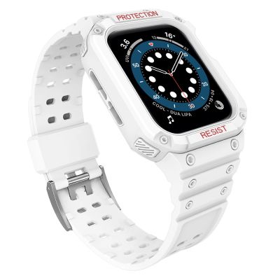 Schutzarmband für Apple Watch 42/44/45 mm Panzergehäuse-Armband - Weiß
