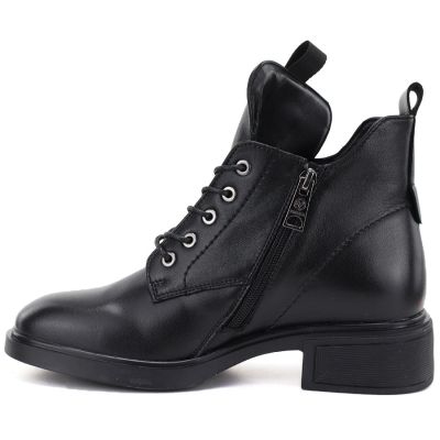 3. Schwarze Damen-Lederstiefeletten mit Absatz Vinceza 133145