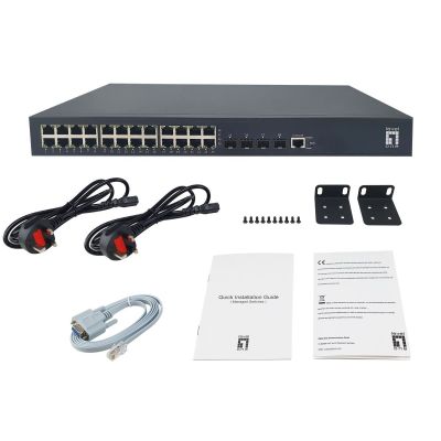 5. LevelOne PoE+Switch 24xGE PoE/4x10GSFP+ 440W 19" Managed L3