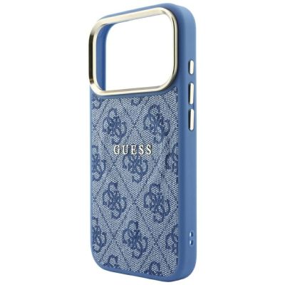 6. Guess Embossed 4G Classic MagSafe Hülle für iPhone 17 Pro / 18 Pro – Blau