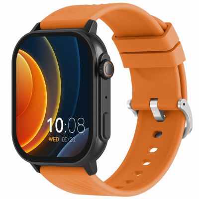 3. Gravity GT15-2 Smartwatch, oranges Silikonarmband + schwarzes Armband