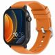 3. Gravity GT15-2 Smartwatch, oranges Silikonarmband + schwarzes Armband