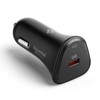4. Spigen Essential EV301 30W Autoladegerät – Schwarz