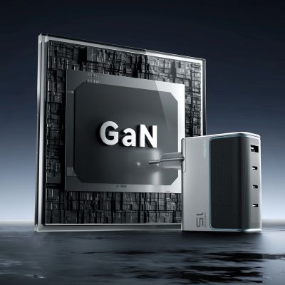 2. Cuktech AD1404UEU 140W GaN 3x USB-C + USB-A Wandladegerät mit USB-C-Kabel – Grau