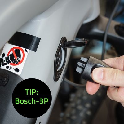 5. Qoltec 52613 36V 42V 2A Elektrofahrrad-Ladegerät mit Bosch 3-Pin-Stecker + Stromkabel
