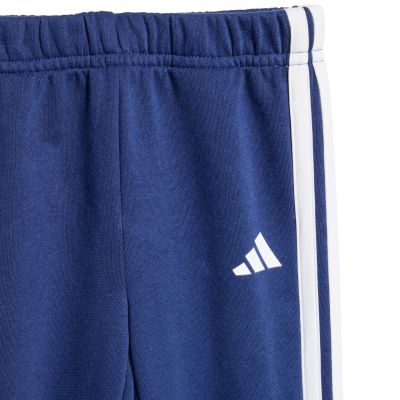 5. adidas Essentials Tiberio 3-Streifen Fleece-Trainingsanzug für Kinder Blau KC6004