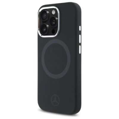 2. Mercedes Silikon Tonal Logo MagSafe Hülle für iPhone 16 Pro Max – Schwarz