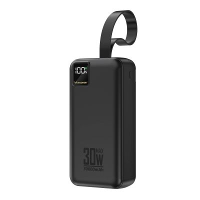 2. Wozinsky W8-W 30000 mAh 30W Powerbank mit 2x USB-A und USB-C Anschlüssen und Taschenlampe – Schwarz