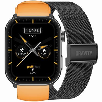 Herren-Smartwatch GRAVITY GT28-2 Armband + Armband Orange Schwarz