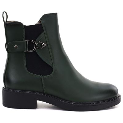 2. Damen-Ankle-Boots, gefüttert, grün, M.Daszyński SA252-7