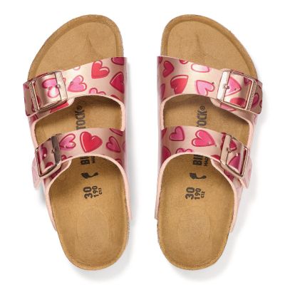 6. Birkenstock ARIZONA KIDS BS 1030434 ELECTRIC METALLIC COPPER HEARTS Flip-Flops (Standardweite)
