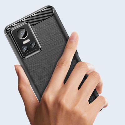 2. Carbon Case Hülle für Realme GT Neo 3 flexible Silikon-Carbon-Hülle schwarz