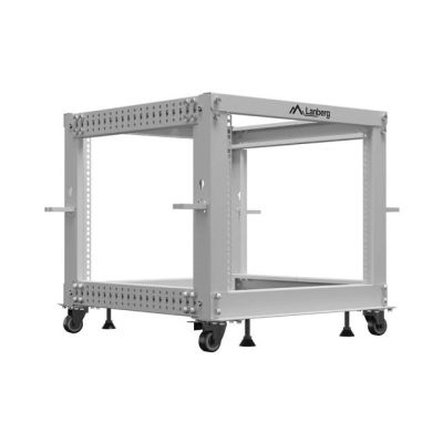2. Open Rack 19" 9U 600x600-1100 verstellbar grau Lanberg