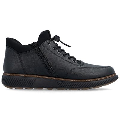 8. Herren-Lederstiefeletten, warm und bequem, schwarz, Rieker B3356-00