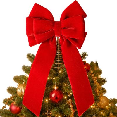 Weihnachtsbaumspitze mit Schleife, 72 cm