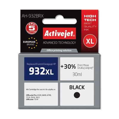 Activejet AH-932BRX Tinte (ersetzt HP 932XL CN053AE; Premium; 30 ml; Schwarz)