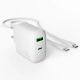 4. Puro Daily Prolite 45W USB-C USB-A Power Delivery Ladegerät mit USB-C Kabel - Weiß