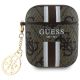 Guess GUA2P4RPSW AirPods 1/2-Abdeckung braun/braun 4G-Charm mit bedruckten Streifen