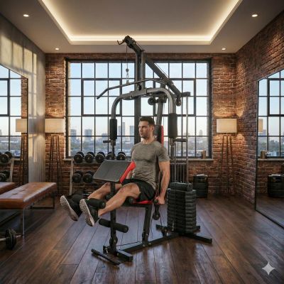 31. Multigym PRO BMG 4700 Bank mit Gewichtsstapel 66kg