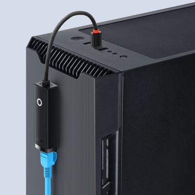 13. Baseus Lite Series externe Netzwerkkarte USB Typ C - RJ-45 1Gbps (1000Mbps) schwarz (WKQX000301)