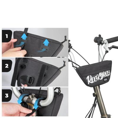5. Rockbros G011 Flash Journey Lenkertasche – Trapezförmig, Schwarz