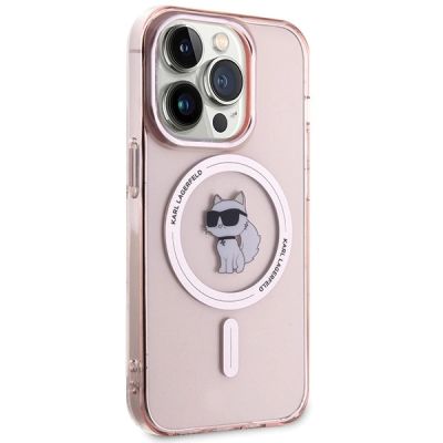 4. Karl Lagerfeld IML Choupette MagSafe Hülle für iPhone 15 Pro – Rosa
