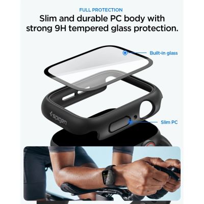 4. Spigen Thin Fit 360 Hülle für Apple Watch 44 mm – Schwarz