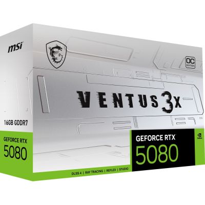 16. MSI GeForce RTX 5080 16GB VENTUS 3X OC WHITE GDDR7 Grafikkarte