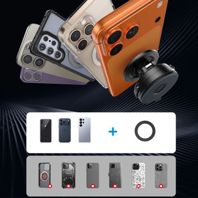 11. Joyroom JR-ZS510 Gel-Saugnapf MagSafe Faltbare Autohalterung für Handys - Gunmetal Schwarz