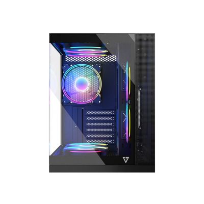 6. MODECOM VOLCANO PANORAMA APEX ARGB 3F MIDI SCHWARZES GEHÄUSE