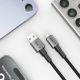 4. Tech-Protect Ultraboost DNA USB-A / Lightning Kabel 12W/2.4A 25cm - Grau