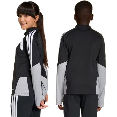 11. adidas Tiro 26 Wettkampf-Trainingsshirt für Kinder, Schwarz und Grau KA7572