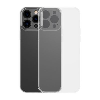 Baseus Frosted Glass Case Cover für iPhone 13 Pro Max Hardcover mit Gelrahmen Transparent (ARWS000802)