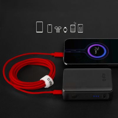 3. SBS TECABLETISSUETCCR USB-C – USB-C-Kabel 1,5 m 60 W geflochten – rot