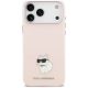 3. Karl Lagerfeld Silicone Choupette Metal Pin Hülle für iPhone 18 Pro Max / 17 Pro Max – Rosa