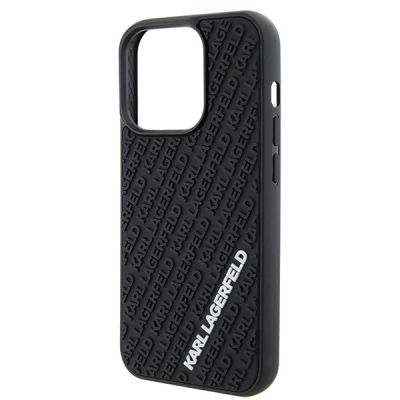 6. Karl Lagerfeld 3D Rubber Multi Logo Hülle für iPhone 15 Pro – Schwarz