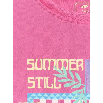 6. Mädchen-T-Shirt mit Aufdruck, regulär, Größe 4F 4FJRSS26TTSHF4418-54S