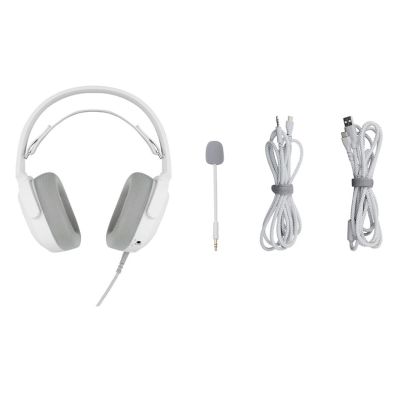 5. GAMIAC HS71 Kabelgebundenes Gaming-Headset mit Kopfbügel, USB Typ-C, Weiß
