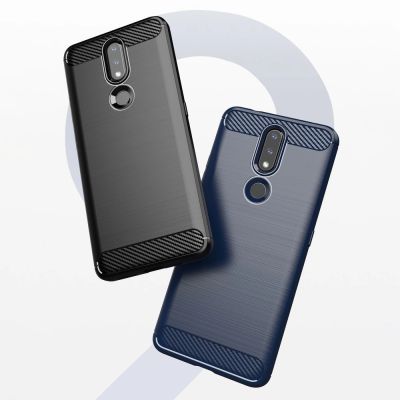 7. Carbon Case Flexibel Handyhülle TPU Schutzhülle für Nokia 2.4 schwarz